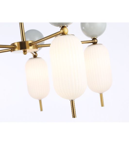 Светильник Ambrella light LH53104/5 BS/GR/FR латунь/серый/белый матовый G9*5 max 28W D650*750