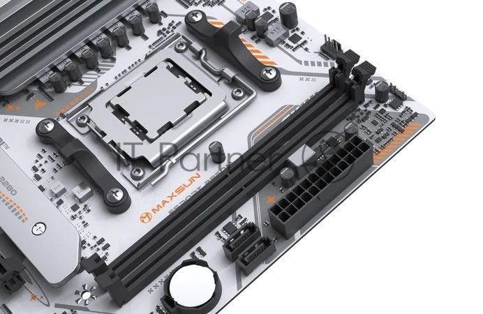 Материнская плата Maxsun MS-eSport B850M WIFI ICE, AM5, AMD B850, 2xDDR5, 2xSATA, 2xM.2, 1xPCIe 5.0 x16, 1xPCIe 3.0 x1, 1xHDMI 1.4, 1xDP, 1xRJ45, Wi-Fi 6, Bluetooth 5.2, 4xUSB-A 5Gbps, 2xUSB-A 2.0, 3x3.5 мм, 7.1, mATX