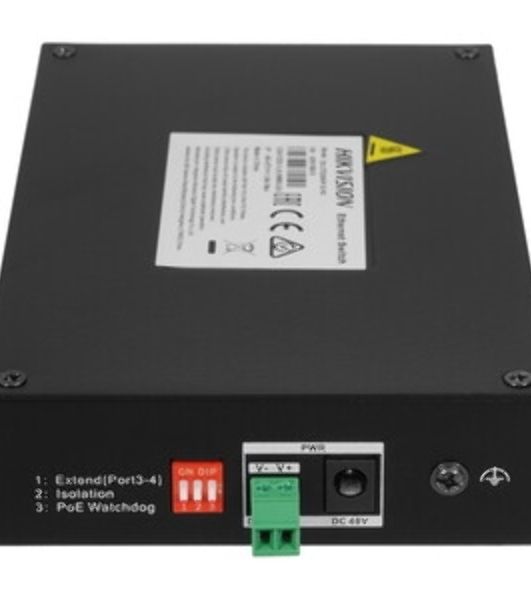 Коммутатор Hikvision DS-3T0306P 4x100Mb 2SFP 4PoE+ 120W неуправляемый