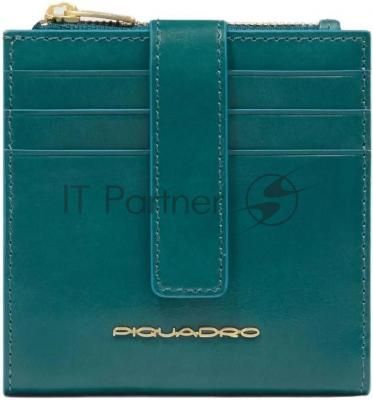 Картхолдер Piquadro Blue Square PP6843B2R/OT3 синий петроль, натуральная кожа