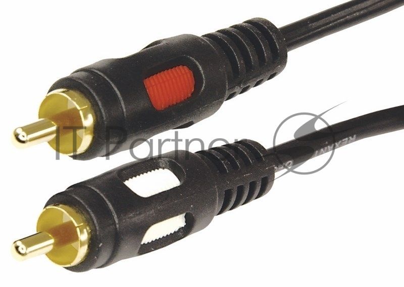 Шнур Rexant 2 RCA - 2 RCA, длина 1,5 м етра, черный (GOLD)