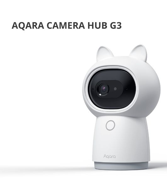 Камера AQARA Camera Hub G3/Камера+ управления/Управление жестами/Камера 360/2K 2304х1296p/Протокол связи:Zigbee/WiFi/Питание:USB-C/белый CH-H03