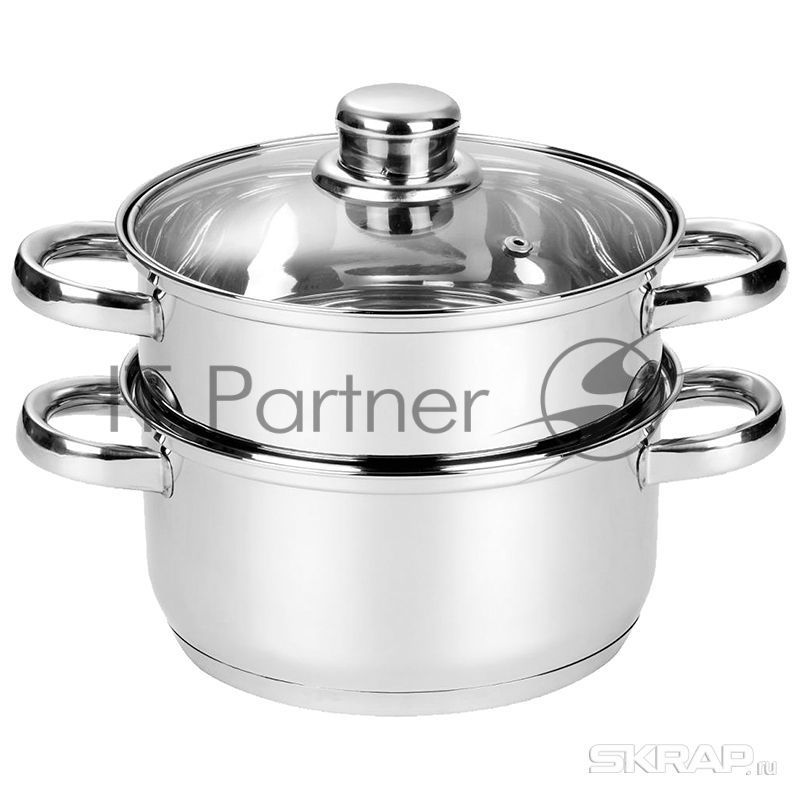 Пароварка электрическая MEDIANO 2х-уровневая из нерж стали, объем 2,5 л, индукция/капс дно