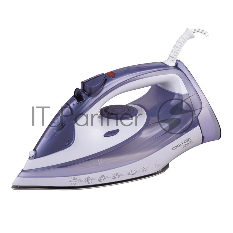 Утюг Coolfort CF-3409 сиреневый/белый, 3000 Вт, 150 г/мин, 360 мл