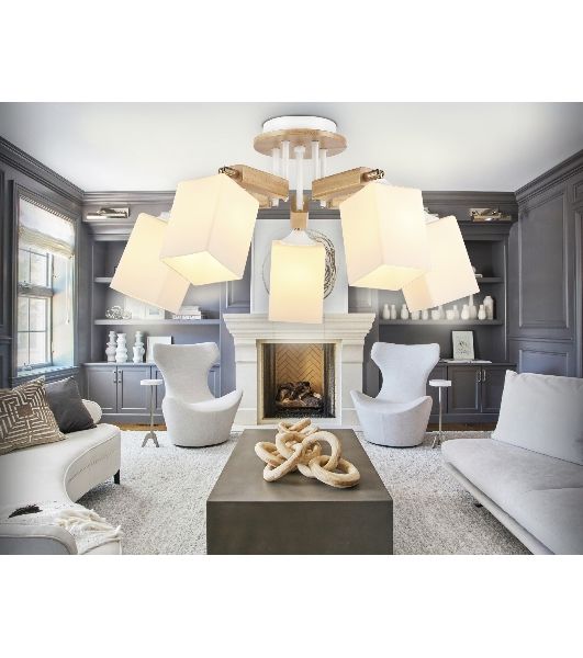 Светильник Ambrella light TR9518/5 WH/GD/FR белый/золото/белый матовый E27*5 max 40W D670*260