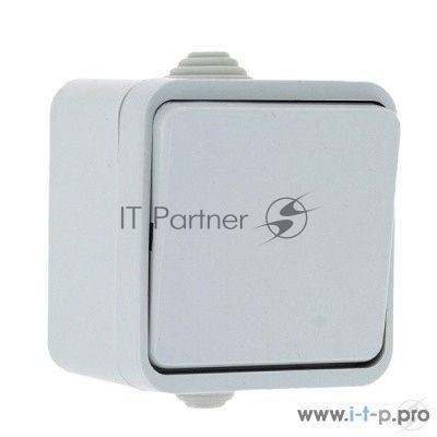 Выключатель Прага 1-клавишный 10А IP44 белый EKF