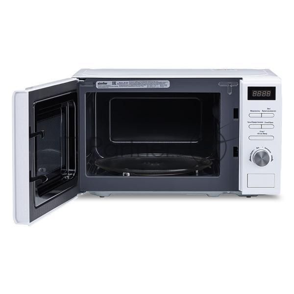 Микроволновая печь Simfer MD2250 белый, 20 л, 700 Вт, переключатели - кнопки, поворотный механизм