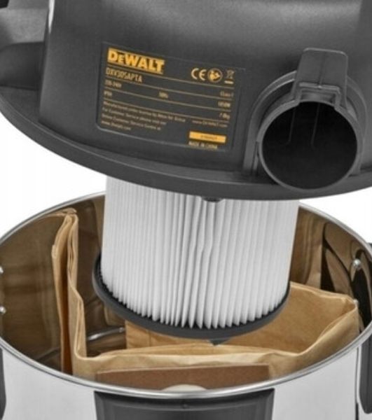 Строительный пылесос DeWalt DXV30SAPTA 750Вт (уборка: сухая/влажная) серебристый