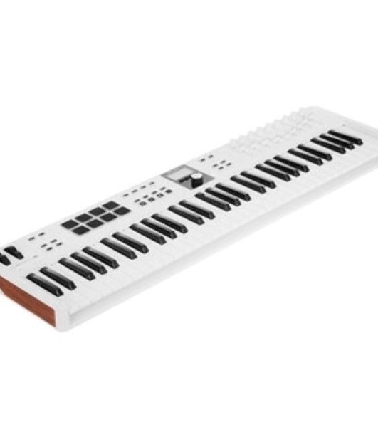 Клавиатура MIDI 231535 Arturia KeyLab Essential 61 mk3 Rose Quartz 61 клавиша, LCD дисплей, 9 энкодеров, 8 пэдов, 9 фейдеров, 12 кнопок управления, колеса высоты тона и модуляции, 1/4" Jack вход для педали, MIDI выход, Type-C