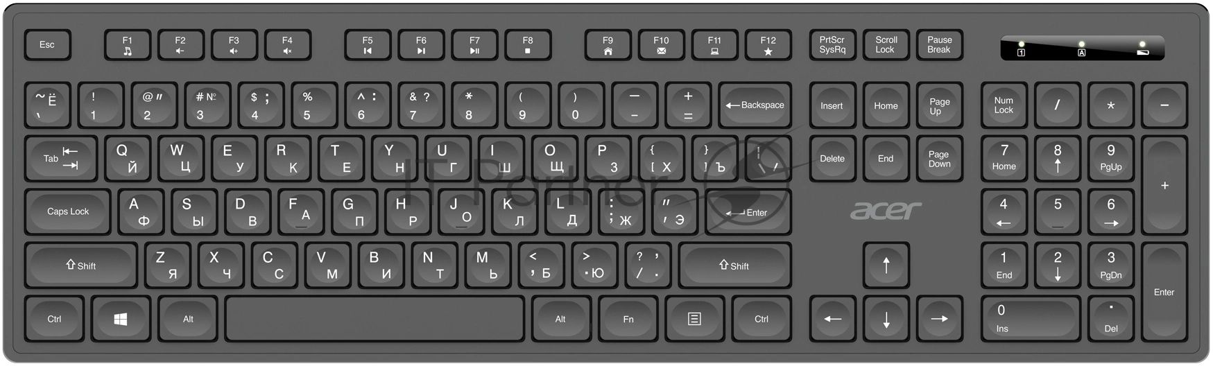 Клавиатура + мышь Acer OCC503 клав:черный мышь:черный USB беспроводная Multimedia (ZL.ACC11.00K)