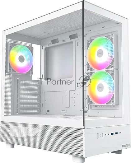 Компьютерный корпус Montech XR белый без БП ATX 3x120mm 2xUSB3.0 audio bott PSU