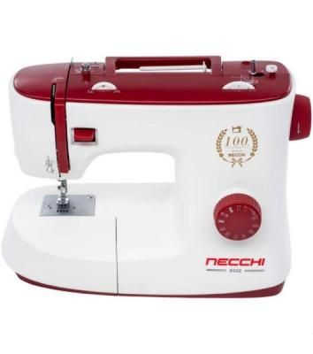 Швейная машина Necchi 2422 белый/бордовый, электромеханическая, вертикальный качающийся, 22 операции, петля полуавтомат