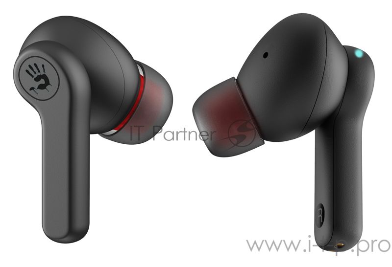 Наушники TWS A4Tech Bloody M30 черный/красный, внутриканальные, Bluetooth, до 22 ч