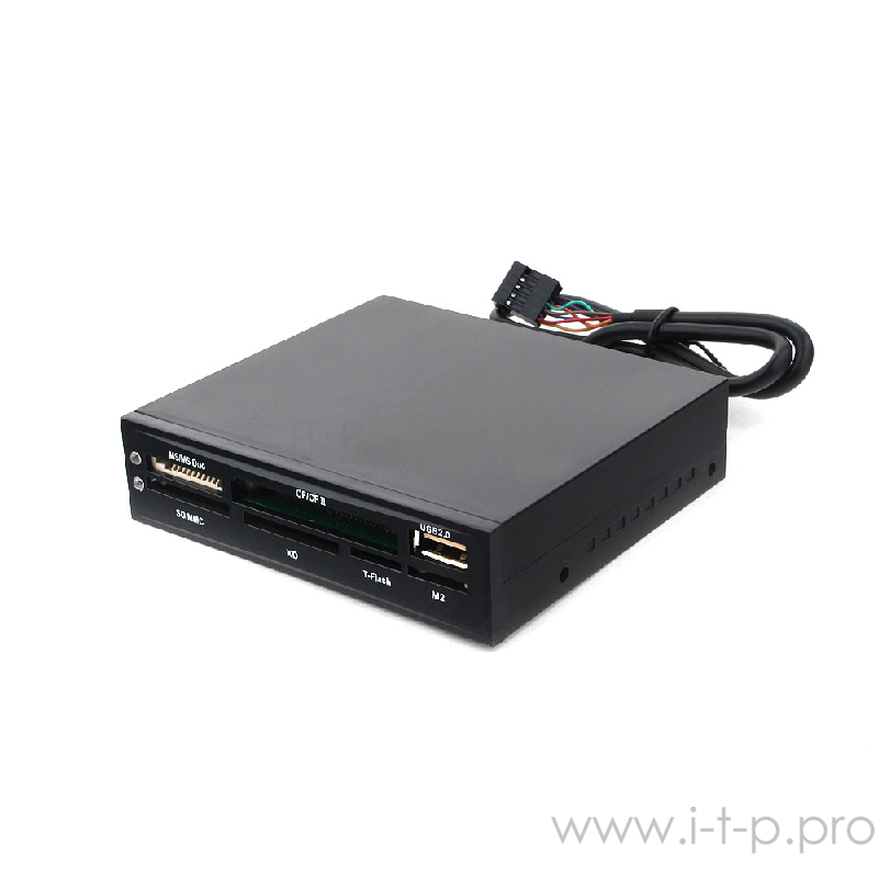 Кард-ридер Gembird FDI2-ALLIN1-02-B/черный/SD/T-Flash/Micro-SD/Micro-SDHC/Micro-SDXC/USB 2.0/метал