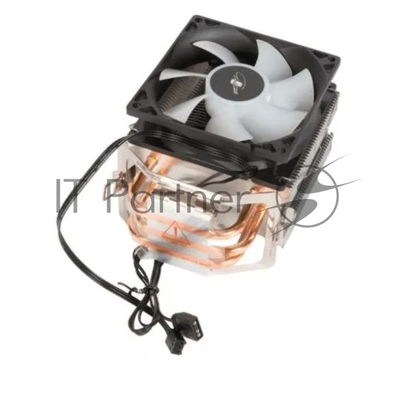 Кулер для процессора Eurocase 3P90 ARGB черный, 92 мм, алюминий/медь, 1800 об/мин, 26.5 дБ, 3 pin, 90 Вт, 135 мм