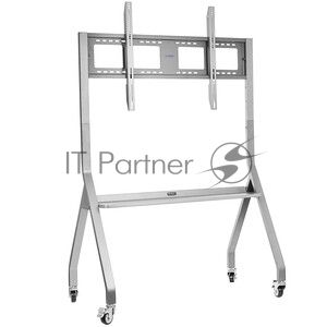 Мобильная стойка напольная Kromax OMEGA-12 silver, 1 шт/уп, Мобильная стойка напольная для TV 32"-120", max вес 80 кг, высота 1640-1820 мм, max VESA 1000x600 мм