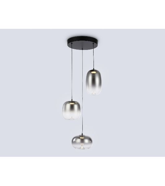 Подвесной светодиодный светильник Ambrella light LH11099/3 BK/SM черный/дымчатый 12W 3000K D350*1505