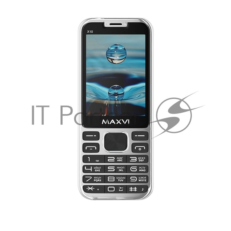 Мобильный телефон Maxvi X10 серебристый металлик