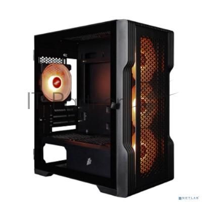 Компьютерный корпус 1STPLAYER TRILOBITE T3 ARGb черный mATX 4x120мм ARGb fans T3-BK-4F7