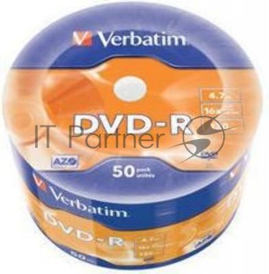 Диск DVD-R Verbatim 4.7Gb 16x Cake Box (50шт) (43788)