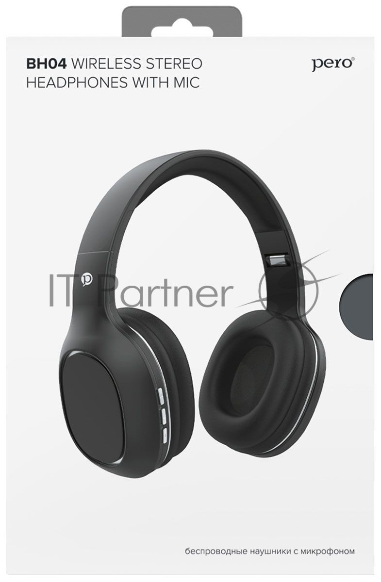 Беспроводные наушники PERO BH04 Black, полноразмерные