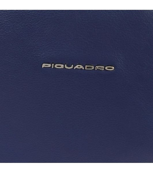 Деловая сумка женская Piquadro Lyra CA4021W92T/BLU с отделением для ноутбука 15.6" темно-синяя нейлон/натур.кожа