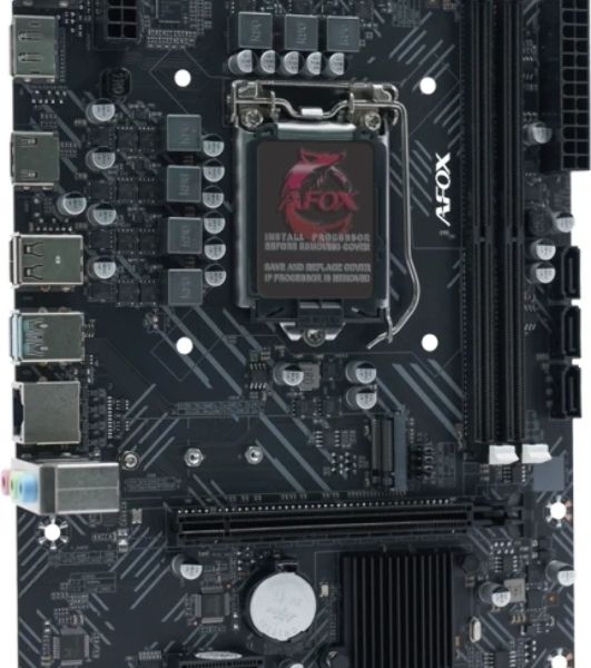Материнская плата AFOX IH510D4-MA-V4, LGA 1200, Intel H510, 2xDDR4, 3xSATA, 1xM.2, 1xPCIe 3.0 x16, 1xPCIe 3.0 x1, 1xHDMI, 1xDP, 1x1Gb LAN, 2xUSB-A 5Gbps, 2xUSB-A 2.0, 3x3.5 мм, 5.1, mATX