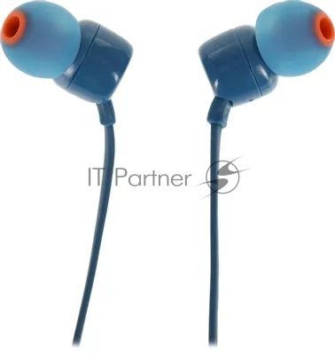 Проводные наушники JBL Tune 110 синий, внутриканальные, Jack 3.5 мм