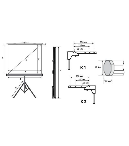 Экран на штативе Lumien Master View 127x127 см Matte White FiberGlass (LMV-100101)