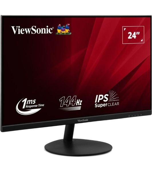 Монитор 23.8" ViewSonic VA24E2-H IPS 1920x1080, 144 Гц, 1 мс, 16:9, 250 кд/м², HDMI, VGA, Flicker Free, черный