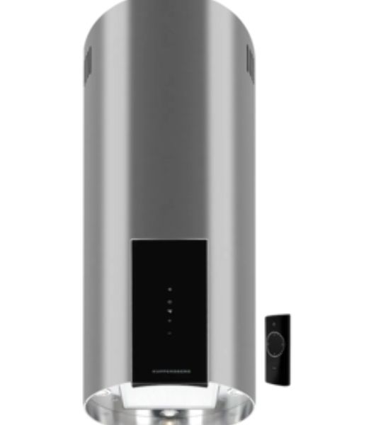 Вытяжка Kuppersberg MOTUBA 35 X, цилиндрическая, островная, 35 см, сенсорное управление, таймер, отвод/рециркуляция, 3 скорости, производительность 850 м3/ч, LED освещение, обратный клапан, уровень шума 68 дБ, угольный фильтр CF110 (опция), цвет нержавеющ