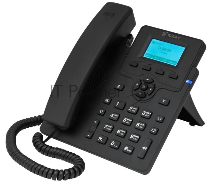 IP-телефон Flat-Phone C10: 2 SIP-аккаунта, 2 порта 10/100/1000BASE-T (RJ-45), ЖК-дисплей, PoE, РЕЕСТР