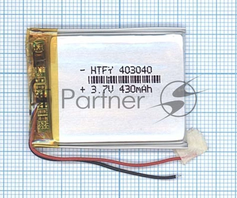 Аккумулятор Li-Pol (батарея) 4x30x40мм 2pin 3.7V/430mAh