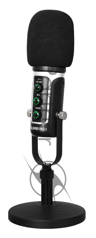 Микрофон проводной SunWind SW-SM500G 1.8м черный