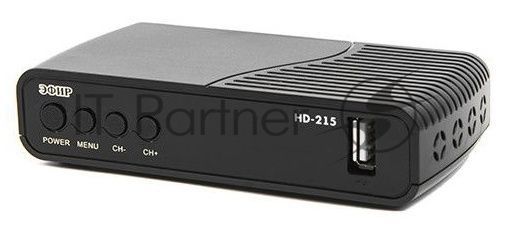 Ресивер эфирный цифровой Эфир DVB-T2 HD HD-215 пластик, дисплей DOLBY DIGITAL,