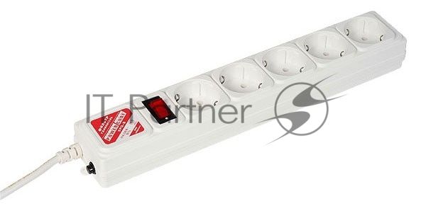 Сетевой фильтр Powercube SPG-B-10-WHITE 3 м, 5 розеток, белый, коробка