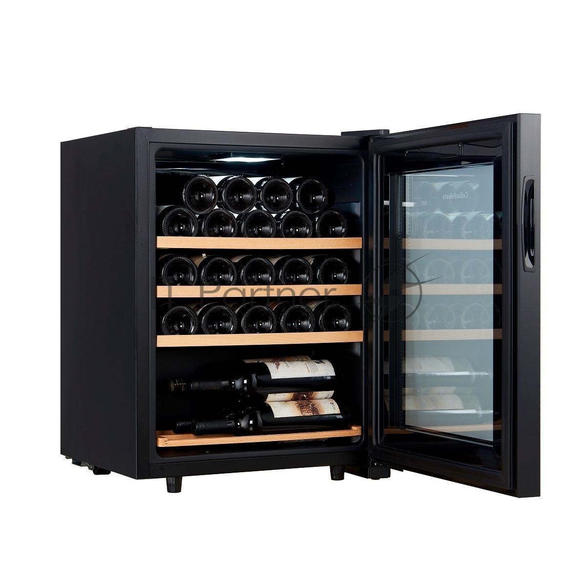 Винный шкаф Cellar Private CP023 черный, 60 л, 1 отсек, 23 бут.