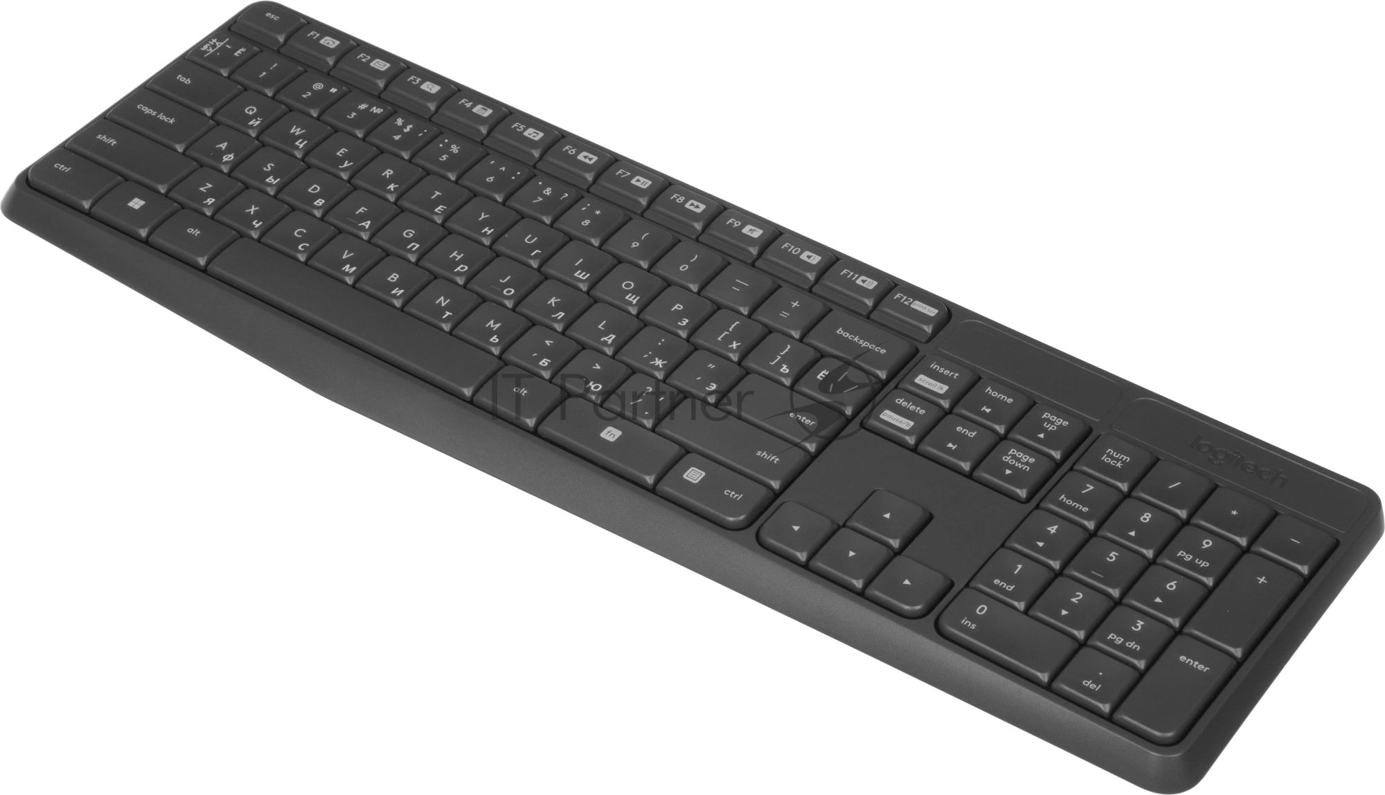 Комплект клавиатура+мышь Logitech MK235 беспроводной, USB, 1000 DPI, серый ( неоригинальная гравировка)