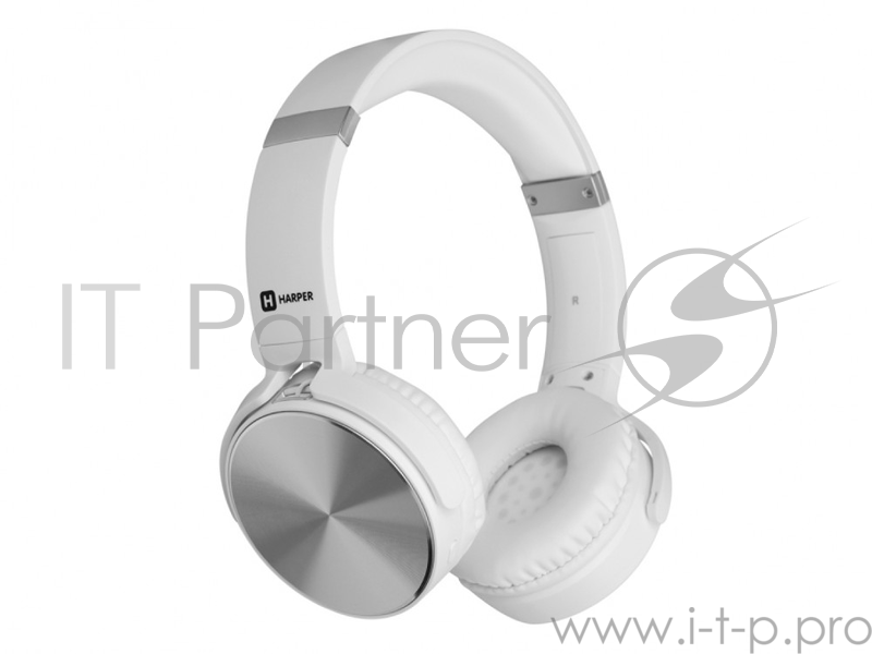 Беспроводные/проводные наушники Harper HB-217 белый, накладные, Bluetooth + проводной, складная конструкция, до 5 ч