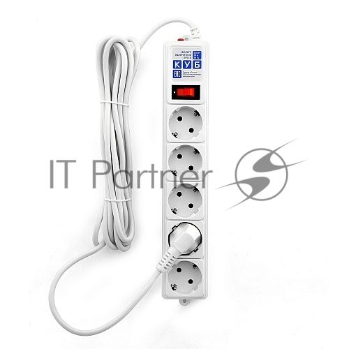 Сетевой фильтр Powercube SPG-B-15-WHITE 5 м, 5 розеток, белый, коробка