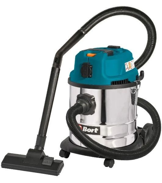Строительный пылесос Bort BSS-1620-Storm синий, 270/1600 Вт, уборка сухая/влажная, пылесборник мешок/контейнер, 20 л
