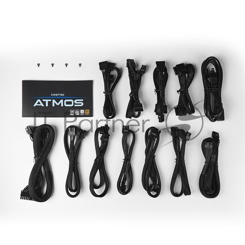 Блок питания, Chieftec, Atmos CPX-750FC, 750Вт, 80 PLUS GOLD, 120мм, черный