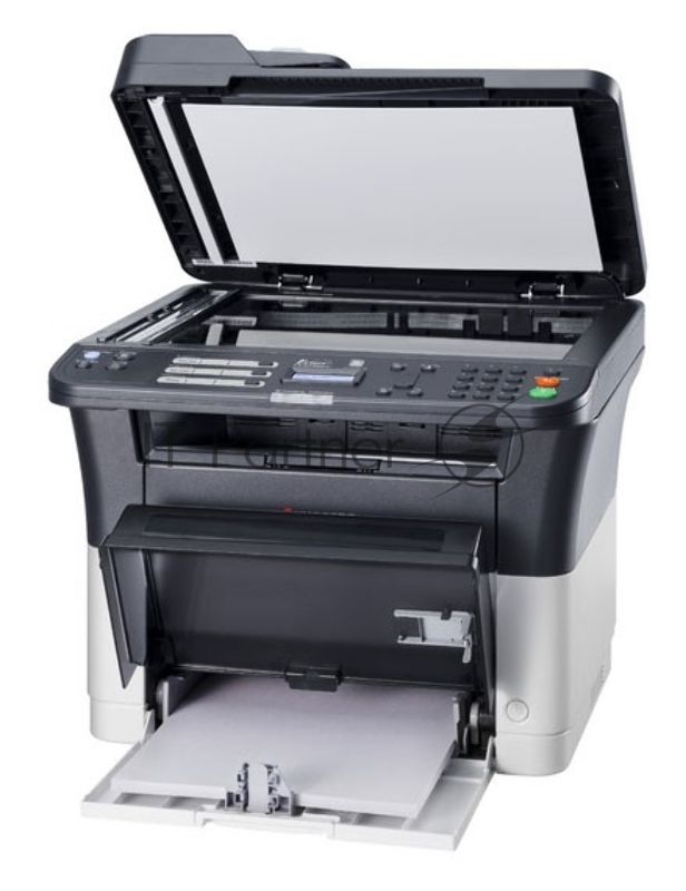 МФУ лазерное Kyocera Ecosys FS-1025MFP (1102M63RU0/1102M63RUV/1102M63RU2/1102M63NX2/1102M63DZ2), A4, ч/б, печ. до 25 стр/мин., скан. до 18 стр/мин. (ч/б) 6 стр/мин. (цвет), 600 x 1800 dpi (печать) 600x600dpi (скан), USB, RJ-45