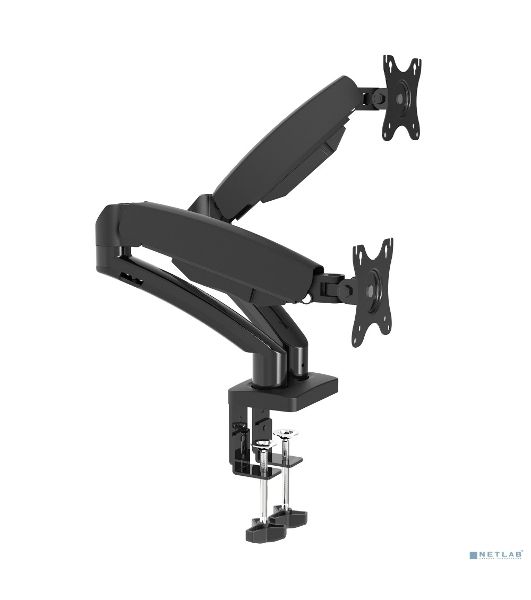 Настольное крепление Wize WDA2-32 для двух мониторов 14"-32", газовая пружина, VESA 75x75, 100x100, черный