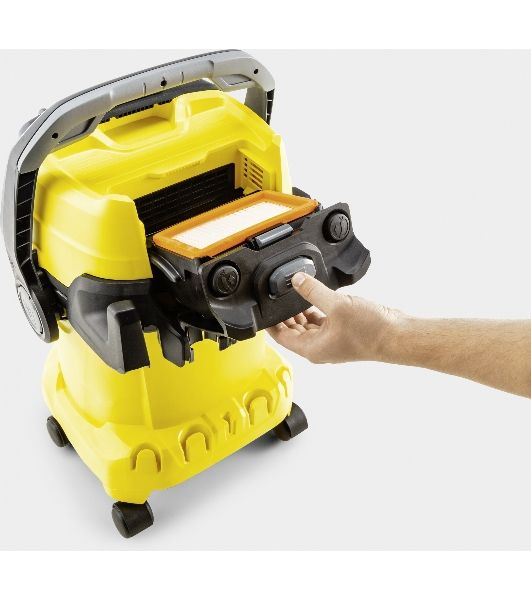 Строительный пылесос Karcher WD 5 V-25/5/22 желтый, 1100 Вт, уборка сухая/сбор воды, пылесборник мешок/контейнер, 25 л