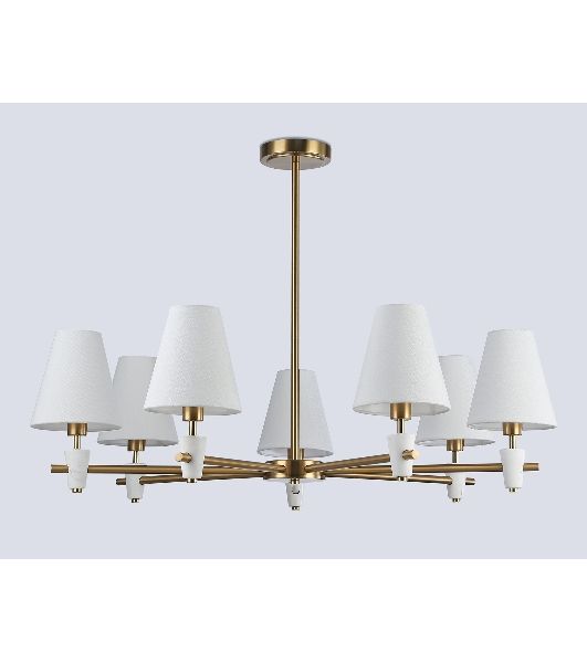 Люстра Ambrella light LH75045/7 BS/WH латунь/белый E14*7 max 40W D840*580