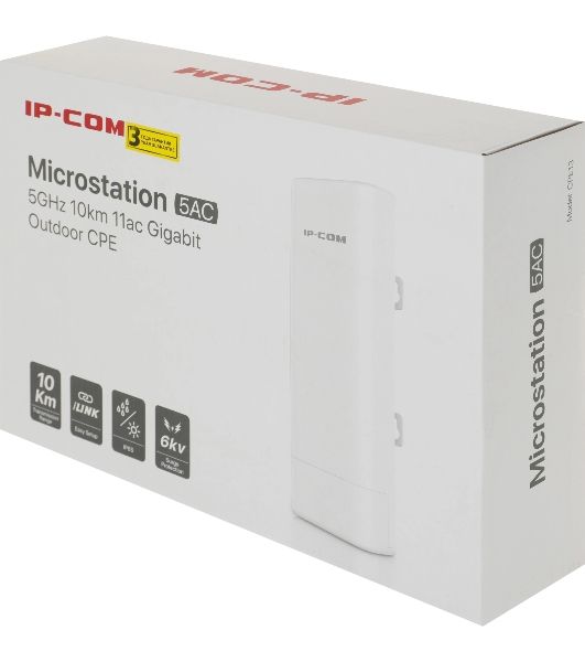 Наружная точка доступа IP-COM CPE13 5 ГГц, до 300 Мбит/с, IP64, 1х14dbi, PoE, 1х100 Мбит/с, молниезащита 6000В