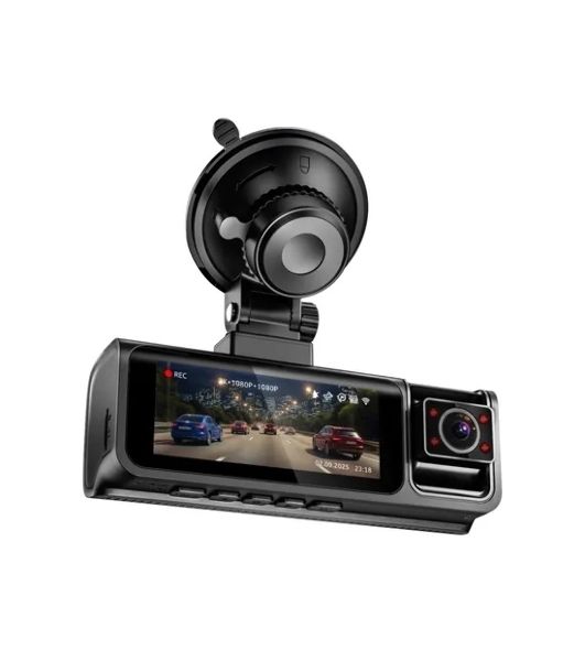 Видеорегистратор TrendVision Phantom 3CH GPS, 3840x2160, 2", с камерой заднего вида, GPS/ГЛОНАСС, Wi-Fi, G-сенсор, датчик движения