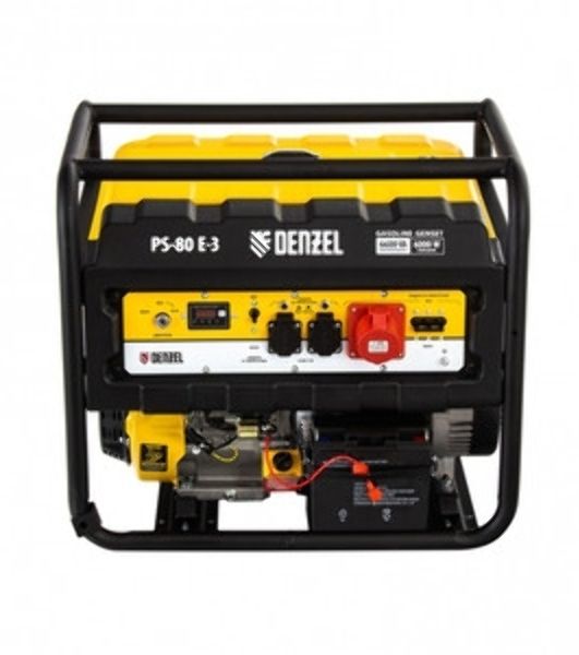 Электрогенератор бензиновый Denzel PS 80 E-3, 6.5 кВт, 85 дБ, 87 кг