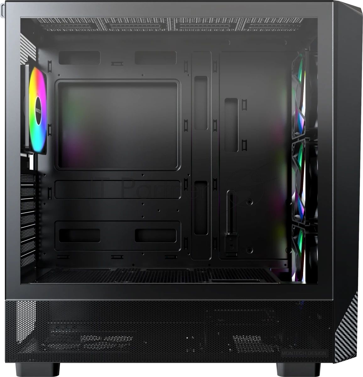Компьютерный корпус Montech X5 черный без БП ATX 4x120мм 1xUSB2.0 1xUSB3.0 audio bott PSU